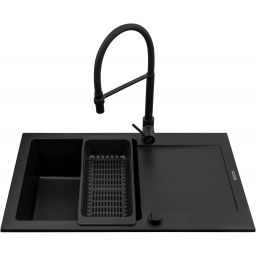 Pyramis Mido zlewozmywak z baterią czarny/czarny 070176502S