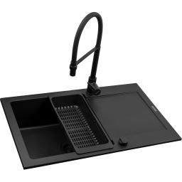 Pyramis Mido zlewozmywak z baterią czarny/czarny 070176502S