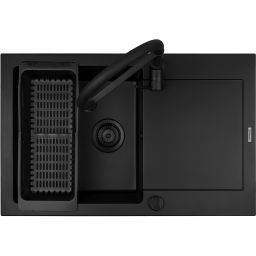 Pyramis Mido zlewozmywak z baterią czarny/czarny 070176502S