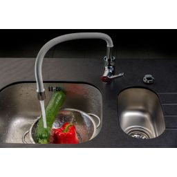 Pyramis Flessi bateria kuchenna z elastyczną wylewką biała/chrom 090919538