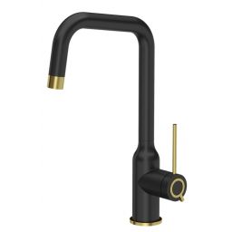 Quadron Natalie Q Line Very Black bateria kuchenna stojąca czarny mat/złoty 3523501_BLMPVDG1