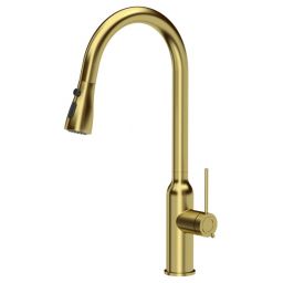 Quadron Jessica Q Line bateria kuchenna stojąca z wyciąganą wylewką złoty mat 3573591_PVDG1