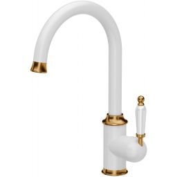 Quadron Rachel Q Line bateria kuchenna stojąca biała-miedź 3623504_WHMPVDC1