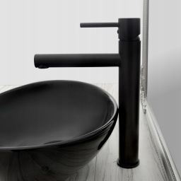 Rea Tess bateria umywalkowa stojąca wysoka czarna REA-B0229