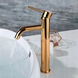 Rea Lungo Gold bateria umywalkowa stojąca wysoka jasnozłoty REA-B9409