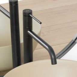 Rea Lugano bateria umywalkowa stojąca czarna REA-B5001