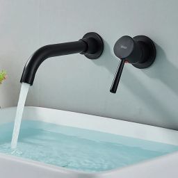 Rea Lungo Long bateria umywalkowa podtynkowa czarny mat REA-B0371