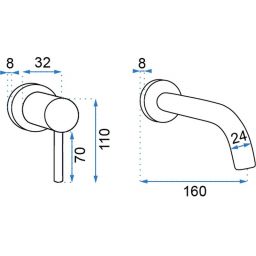 Rea Lungo bateria umywalkowa podtynkowa chrom REA-B0521