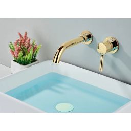 Rea Lungo bateria umywalkowa podtynkowa złota REA-B0370