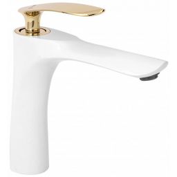 Rea Orbit bateria umywalkowa stojąca biała-złota REA-B2052