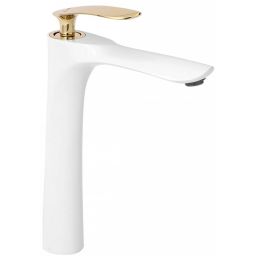 Rea Orbit bateria umywalkowa stojąca biała-złota REA-B2053