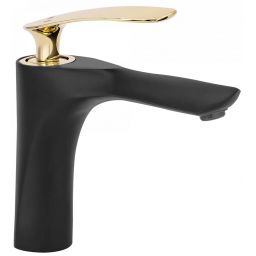 Rea Orbit bateria umywalkowa stojąca czarna-złota REA-B2054