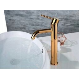 Rea Lungo Gold bateria umywalkowa stojąca wysoka jasnozłoty REA-B9409