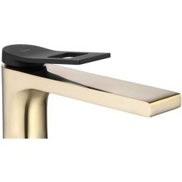 Rea Soul bateria umywalkowa stojąca czarna-złota REA-B9961