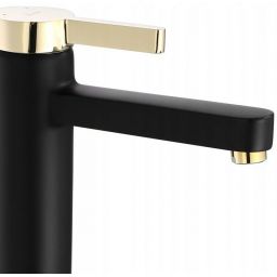 Rea Polo bateria umywalkowa stojąca czarna-złota REA-B9977