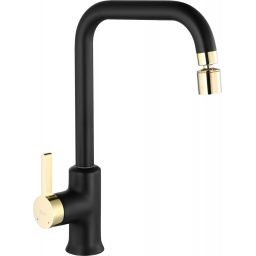 Rea Polo bateria kuchenna stojąca czarna-złoto/stare złoto REA-B9980