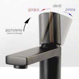 Rea Icon bateria umywalkowa czarny mat/jasnozłoty REA-B5680