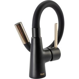 Rea Icon bateria kuchenna stojąca czarny/jasnozłoty REA-B5682