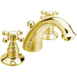 Sapho Antea bateria umywalkowa stojąca 3-otworowa złoty połysk 3025