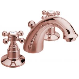 Sapho Antea bateria umywalkowa stojąca 3-otworowa różowe złoto 3027