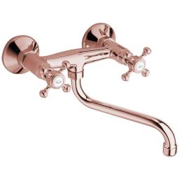 Sapho Antea bateria umywalkowa ścienna różowe złoto 3067