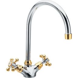 Sapho Antea bateria kuchenna stojąca chrom/złoty 3092