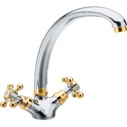 Sapho Antea bateria kuchenna stojąca chrom/złoty 3112