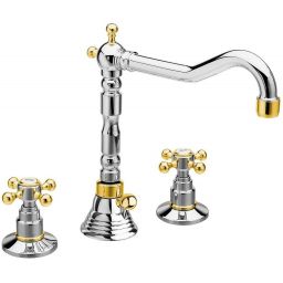 Sapho Antea bateria umywalkowa stojąca 3-otworowa chrom/złoty 3222