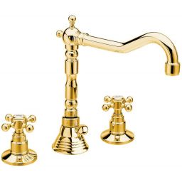 Sapho Antea bateria umywalkowa stojąca 3-otworowa złoty połysk 3225ZL