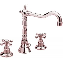 Sapho Antea bateria umywalkowa stojąca 3-otworowa różowe złoto 3227