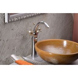 Sapho Antea bateria umywalkowa stojąca wysoka chrom/złoto 3272L