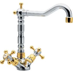 Sapho Antea bateria umywalkowa stojąca chrom/złoty 3372