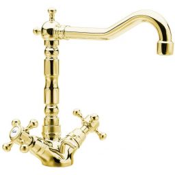 Sapho Antea bateria umywalkowa stojąca złoty połysk 3375