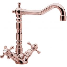 Sapho Antea bateria umywalkowa stojąca różowe złoto 3377