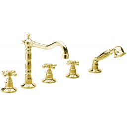 Sapho Antea bateria wannowo-prysznicowa 5-otworowa złoty połysk 3885