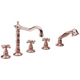 Sapho Antea bateria wannowo-prysznicowa 5-otworowa różowe złoto 3887