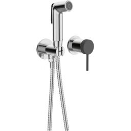 Sea-Horse Ove Black bateria bidetowa z zestawem prysznicowym podtynkowa chrom BJV308/1-SB2
