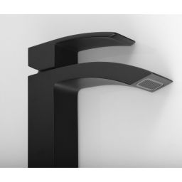 Sapho Ginko bateria umywalkowa stojąca wysoka czarny mat 1101-04B