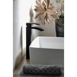 Sapho Ginko bateria umywalkowa stojąca wysoka czarny mat 1101-04B