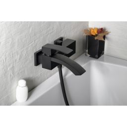 Sapho Ginko bateria wannowo-prysznicowa ścienna czarny mat 1101-10B