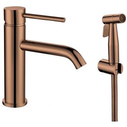 Sapho Rhapsody bateria umywalkowa ze słuchawką typu Bidetta różowy złoty mat 1209-09PG