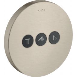 Axor ShowerSelect Round zawór odcinający do 3 odbiorników nikiel szczotkowany 36727820