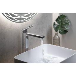 Sapho Forata bateria umywalkowa stojąca wysoka chrom FT007