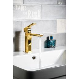 Sapho Spy bateria umywalkowa stojąca złoty PY02/17