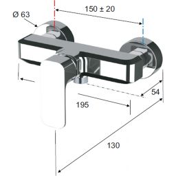 Sapho Spy bateria prysznicowa ścienna biały mat PY11/14