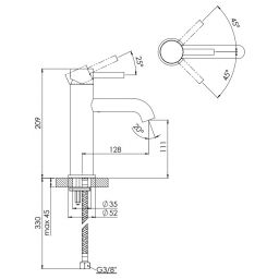 Steinberg 100 bateria umywalkowa stojąca chrom 1001750