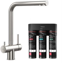 Zestaw Teka Uni bateria kuchenna do filtra wody stojąca inox z filtrem podzmywakowym (116030084, 118510002)