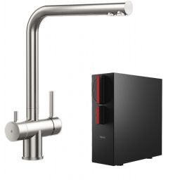 Zestaw Teka Uni bateria kuchenna do filtra wody stojąca inox z systemem odwróconej osmozy (16030084, 118510003)