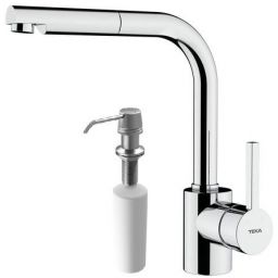 Zestaw ARK 938 bateria kuchenna stojąca z wyciąganą wylewką z dozownikiem chrom (239381200,115890011)