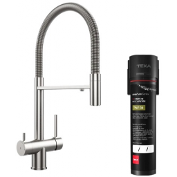 Zestaw Teka Uni bateria kuchenna do filtra wody stojąca inox z  filtrem podzlewozmywakowym (116080001, 118510000)